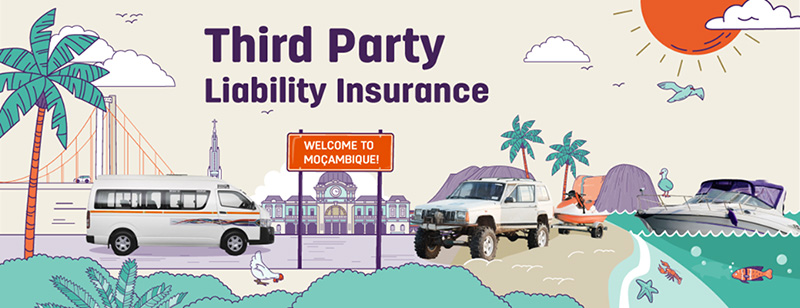 A banner of vehicles on the road and a boat in the water with text reading: 