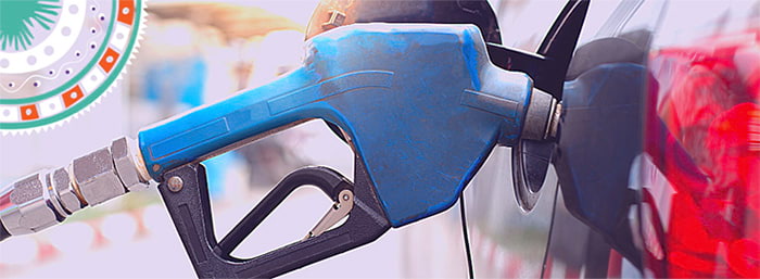 A petrol pump filling up a vehicle, representing the promotional campaign, 